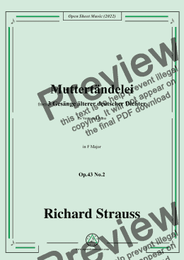 page one of Richard Strauss-Muttertändelei,in F Major,Op.43 No.2