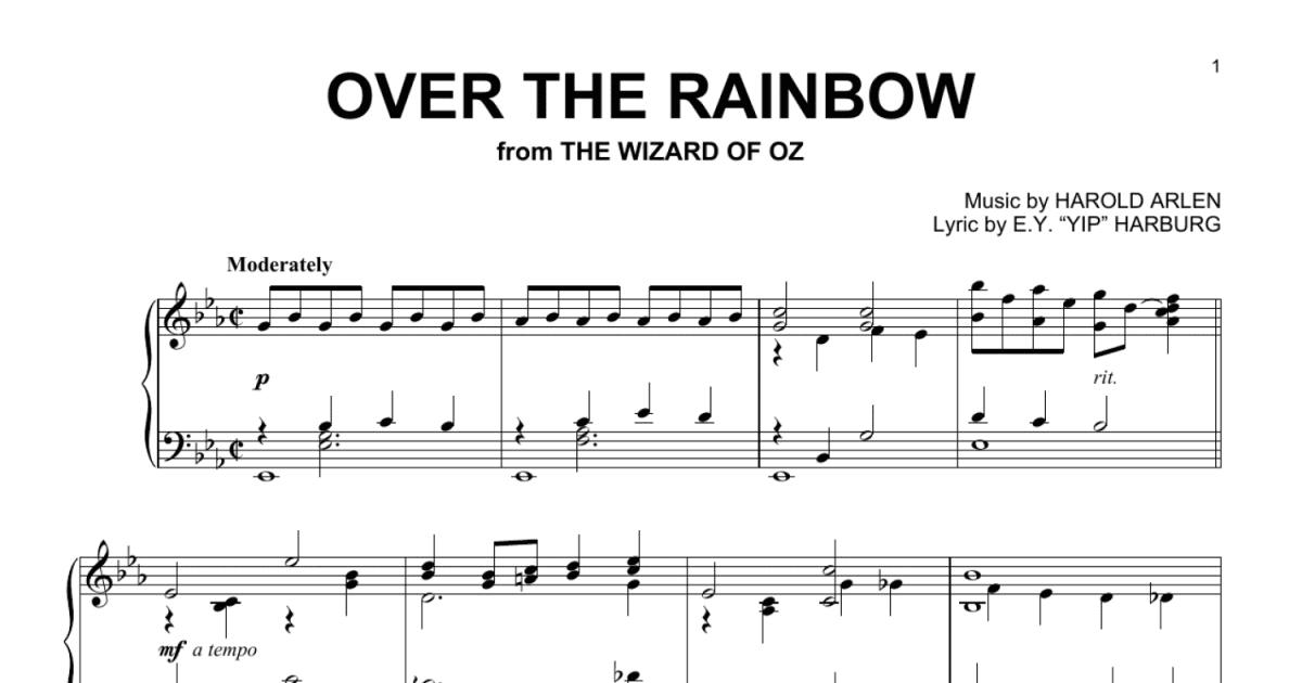 Over The Rainbow Piano Solo Print Sheet Music Now