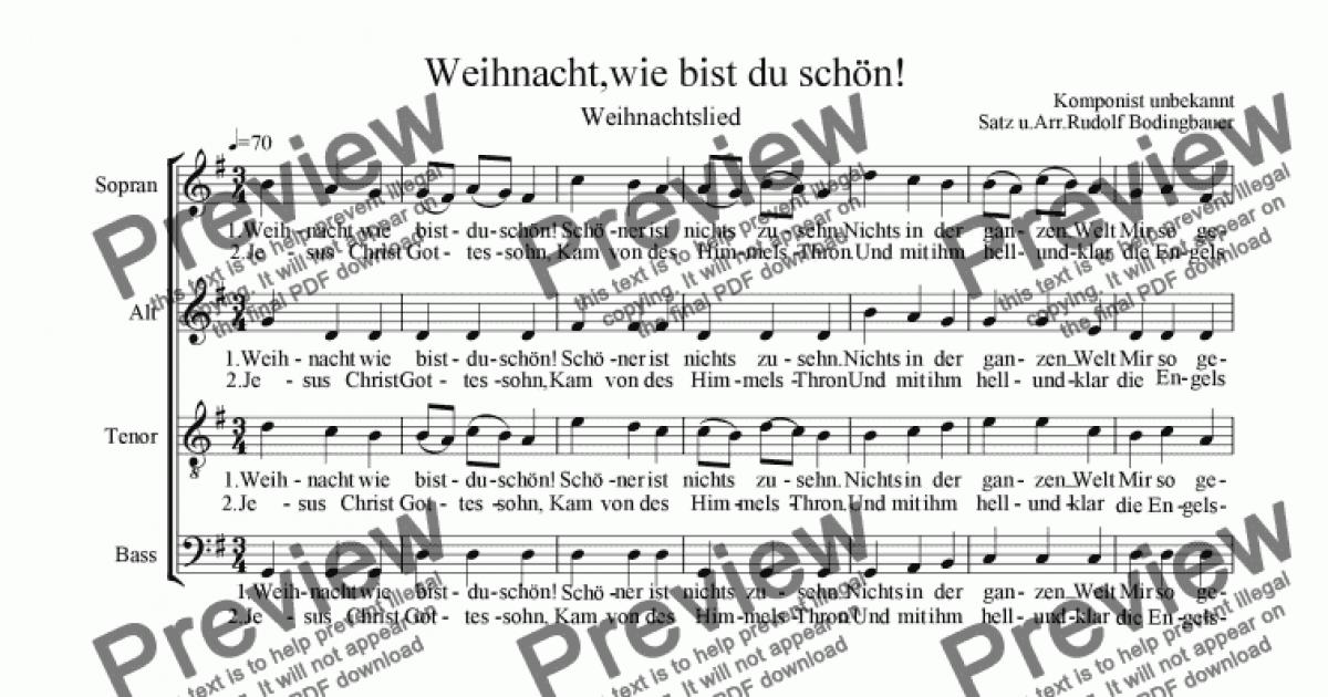 Weihnacht wie bist du schön Download Sheet Music PDF file