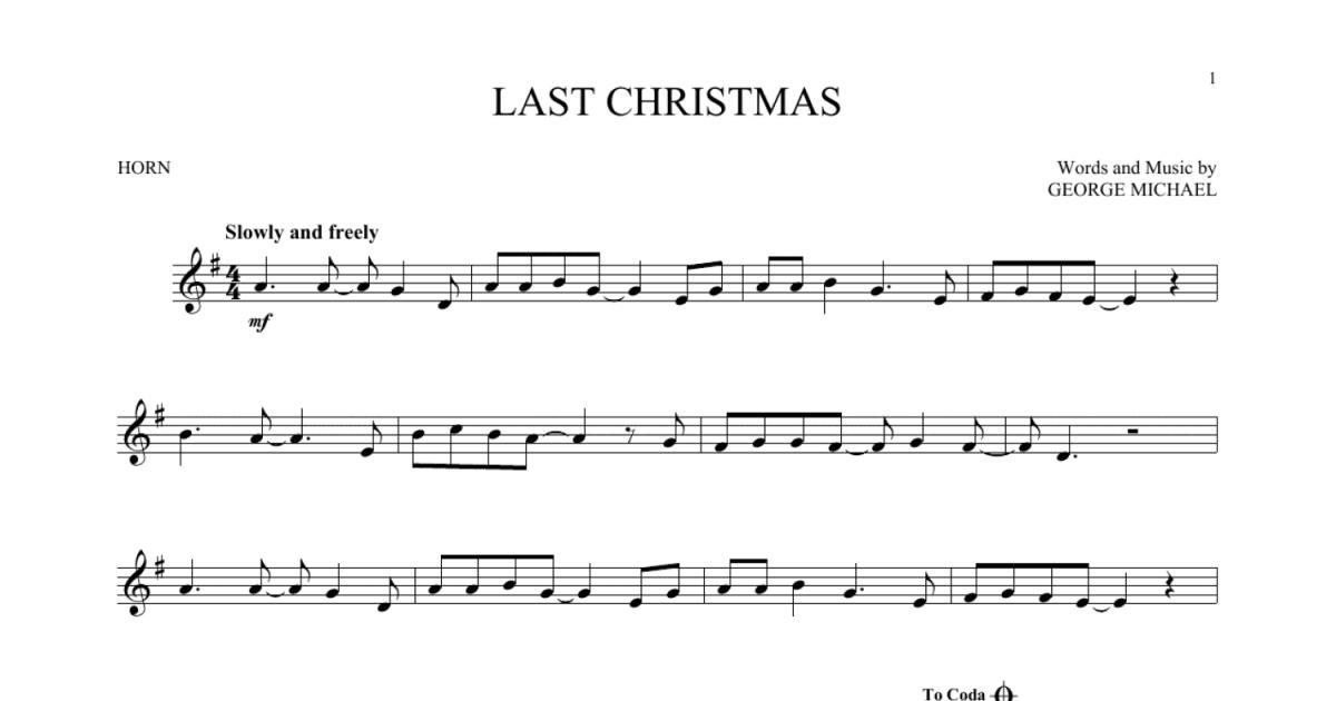 Last Christmas French Horn Solo Print Sheet Music Now