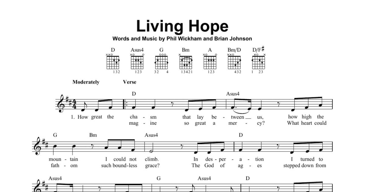 Living Hope Easy Guitar Print Sheet Music Now