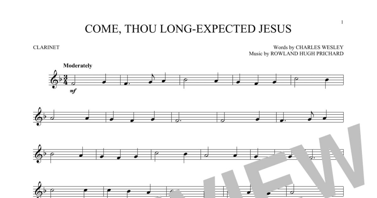 Come Thou Long Expected Jesus Clarinet Solo Print Sheet Music Now