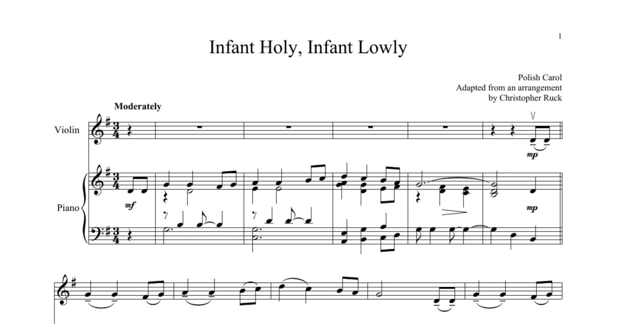 Infant Holy Infant Lowly Violin And Piano Print Sheet Music Now