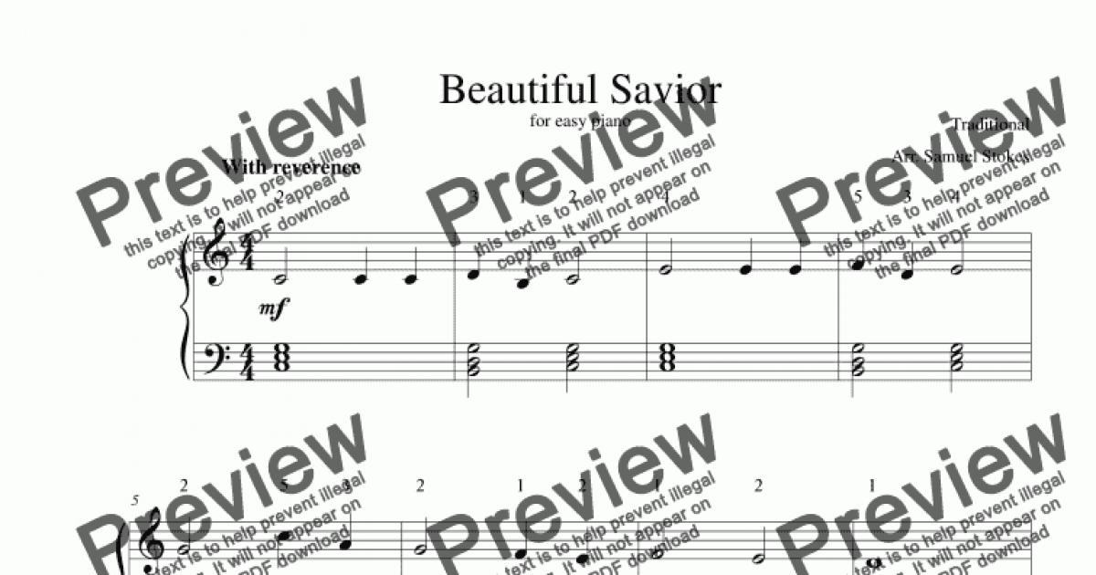 Beautiful Savior Crusader S Hymn For Easy Piano Sheet Music PDF