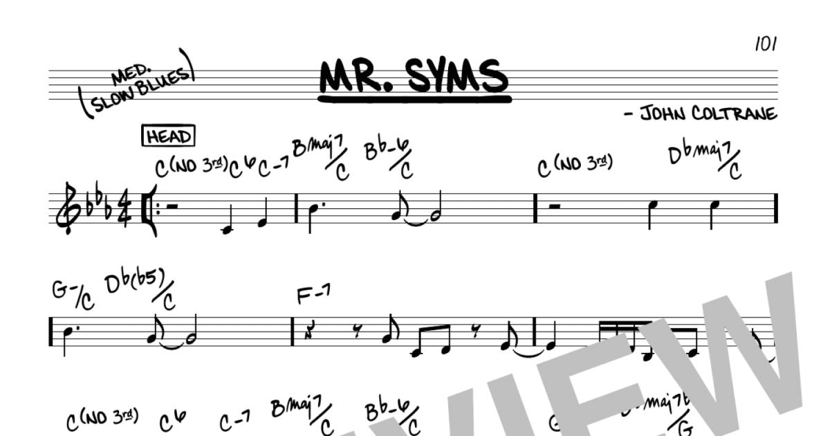 Mr Syms Real Book Melody Chords Print Sheet Music Now