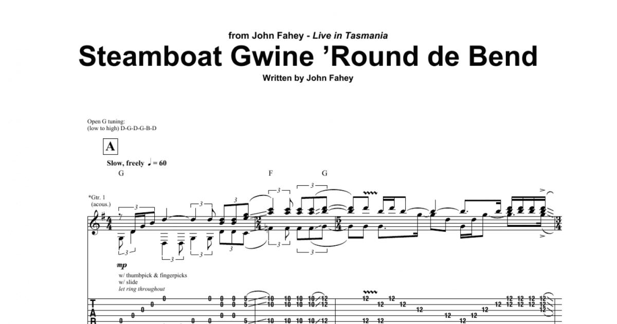 Steamboat Gwine Round De Bend Guitar Tab Print Sheet Music Now