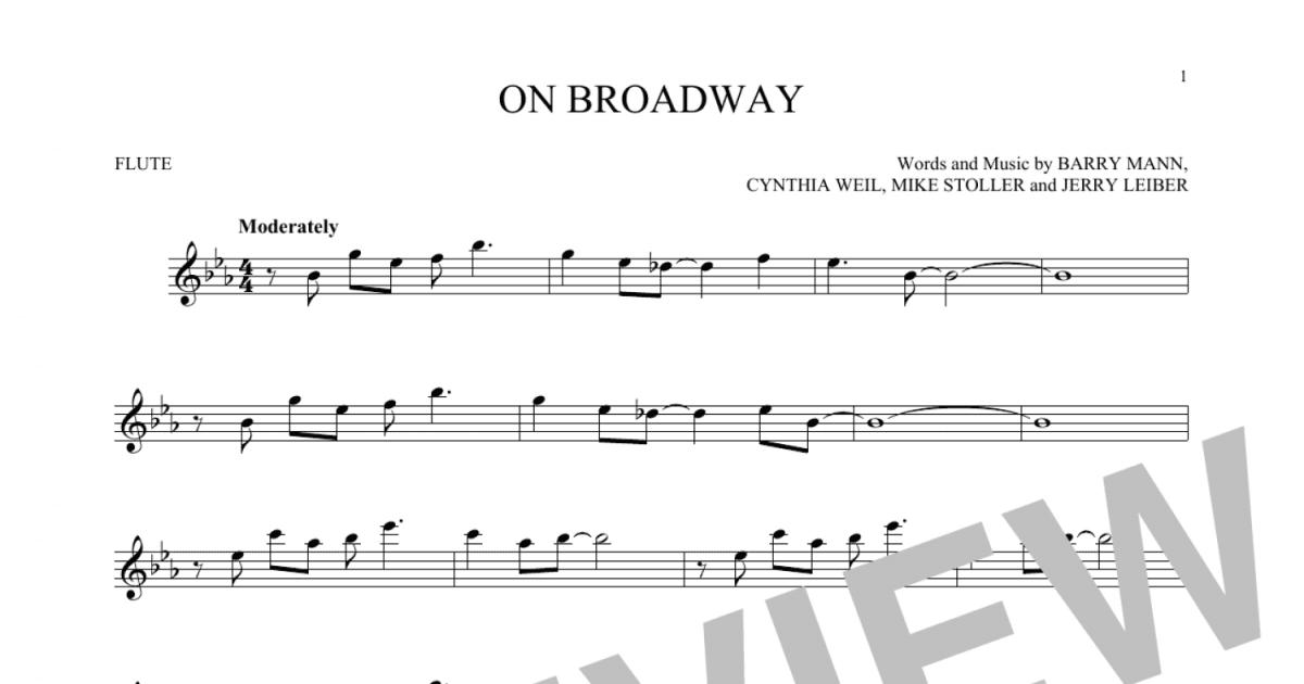 On Broadway Flute Solo Print Sheet Music Now