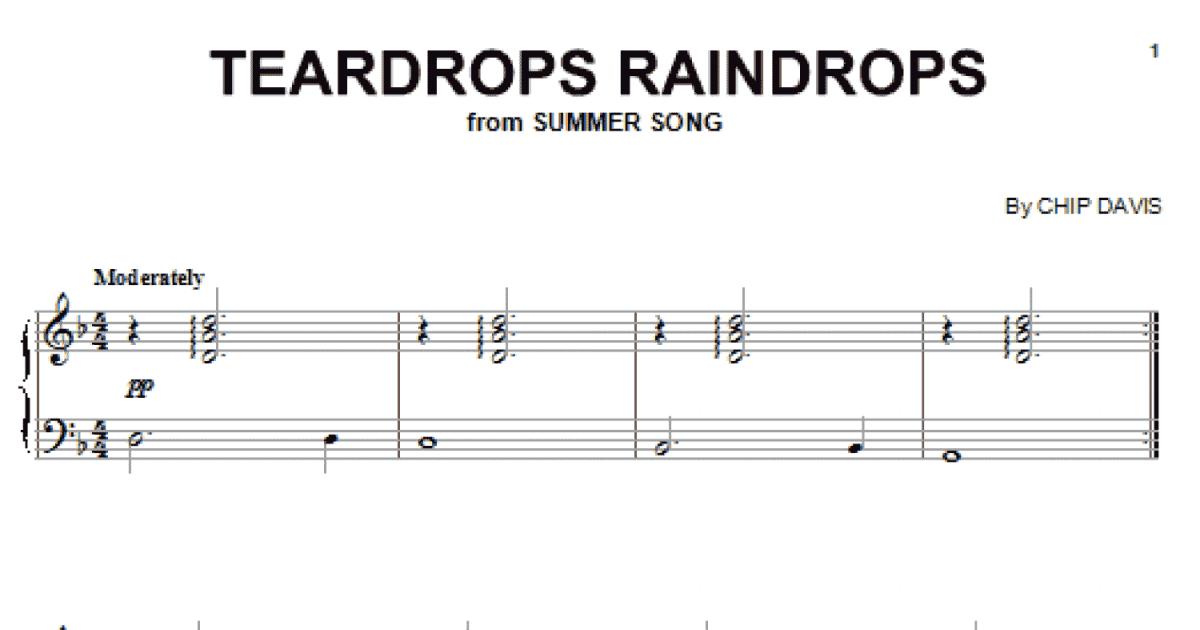 Teardrops Raindrops Piano Solo Print Sheet Music Now