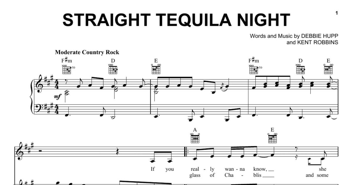 Straight Tequila Night Piano Vocal Guitar Chords Right Hand Melody