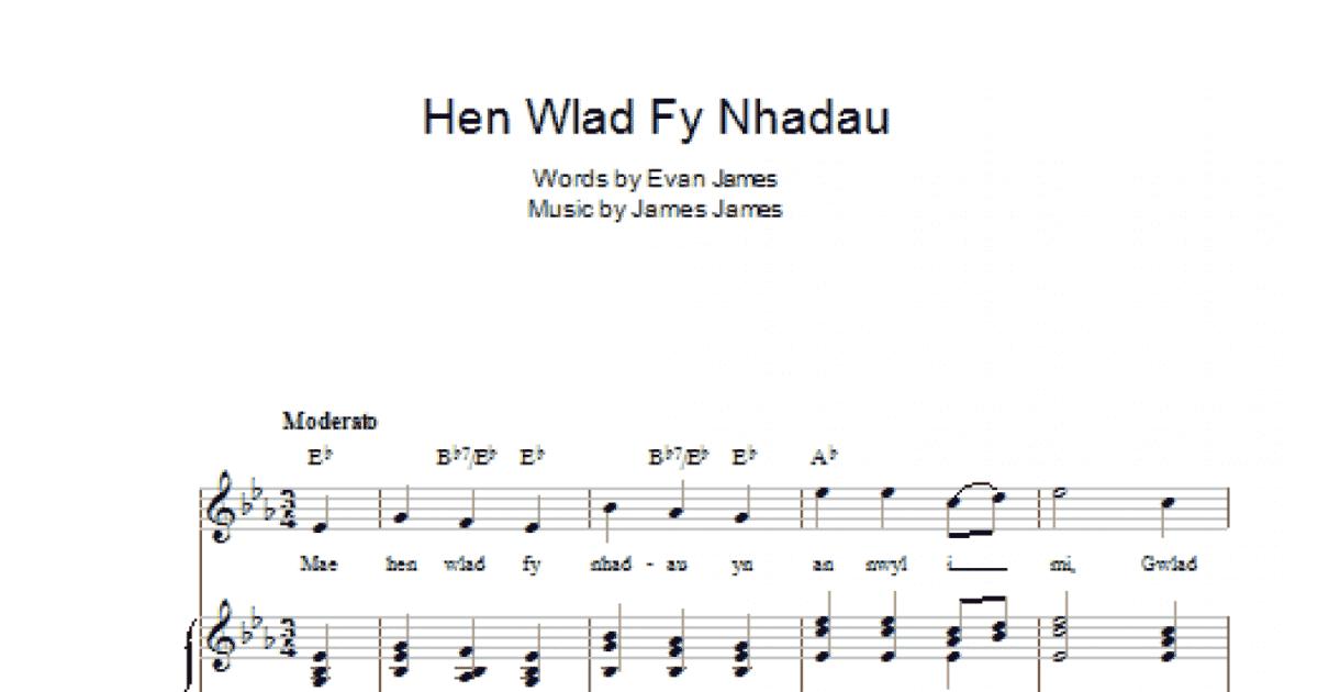 Hen Wlad Fy Nhadau Unofficial Welsh National Anthem Piano Vocal