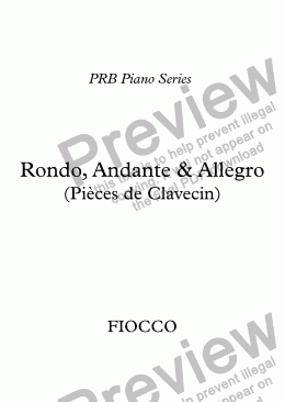 page one of PRB Piano Series: Rondo, Andante & Allegro (Fiocco)