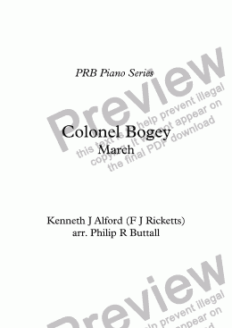 page one of PRB Piano Series: Colonel Bogey March (Alford)