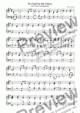 page one of To God be the Glory -  Last Verse Arrangement