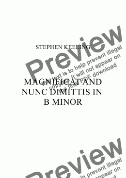 page one of MAGNIFICAT AND NUNC DIMITTIS IN B MINOR