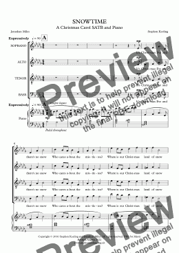 page one of SNOWTIME - A New Christmas Carol SATB and Piano