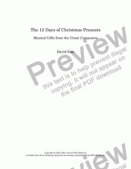 page one of The 12 Days of Christmas Presents (wind quintet)