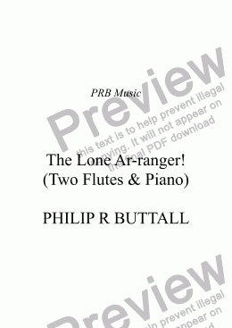 page one of The Lone Ar-ranger! (Two Flutes & Piano)