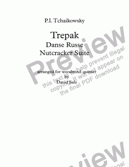 page one of Trepak (Danse Russe from the Nutcracker Suite) - for wind quintet