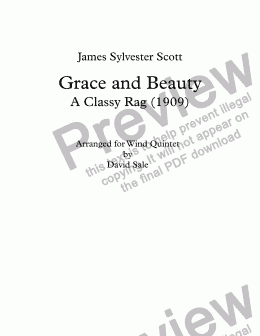 page one of Grace and Beauty Rag (wind quintet)