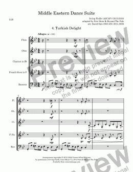 page one of Middle Eastern Dance Suite: 4 Turkish Delight (wind quintet)