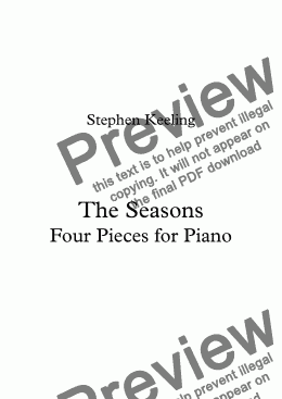 page one of THE SEASONS Four Pieces for Piano 