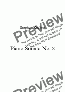 page one of PIANO SONATA No.2 