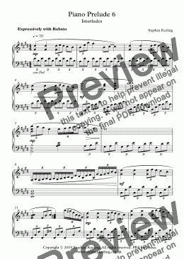page one of Piano Prelude 6 - Interludes 