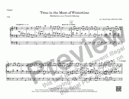 page one of Twas in the Moon of Wintertime - Meditation on a French folksong (organ)
