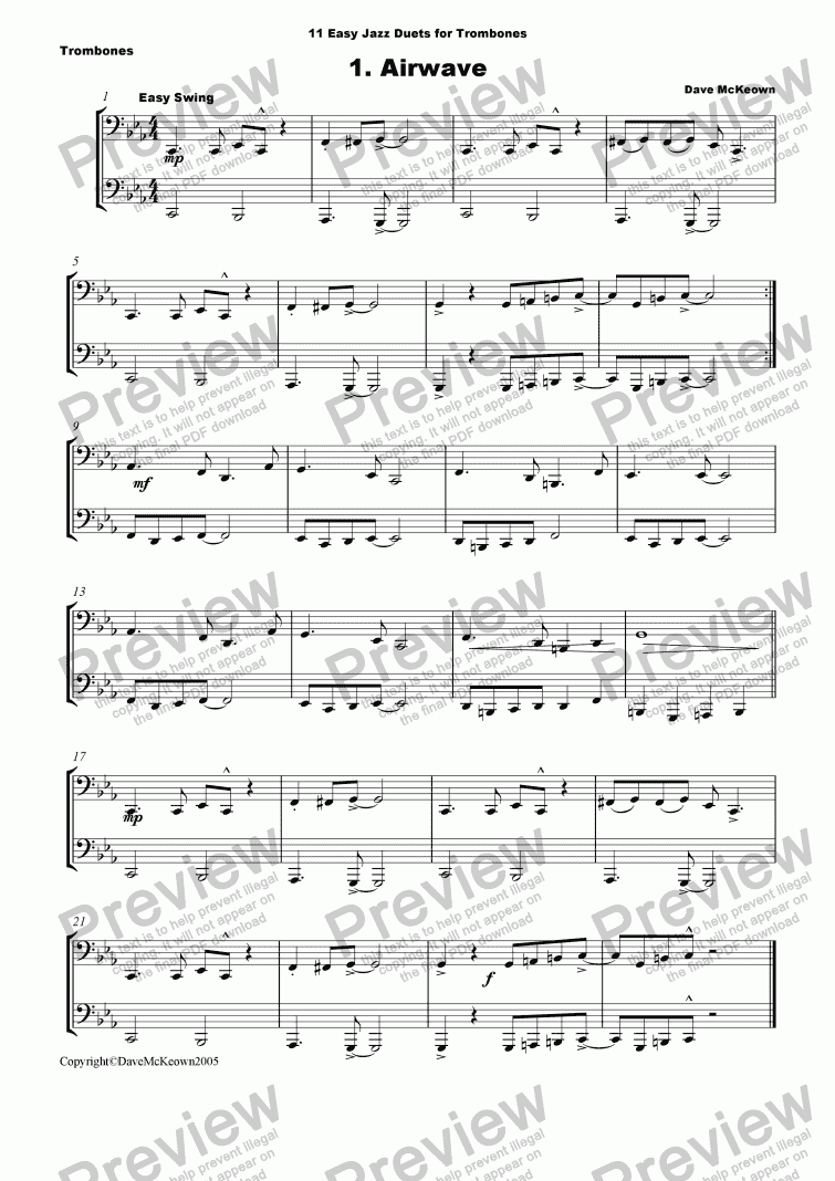 11 Easy Jazz Duets For Tuba - Download Sheet Music PDF File