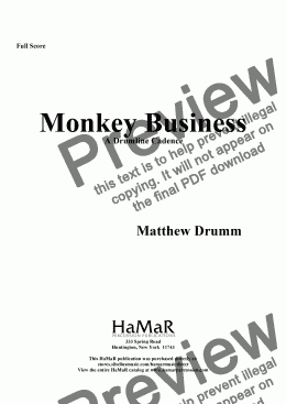 page one of Monkey Business