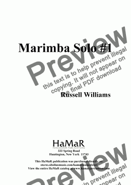 page one of Marimba Solo #1