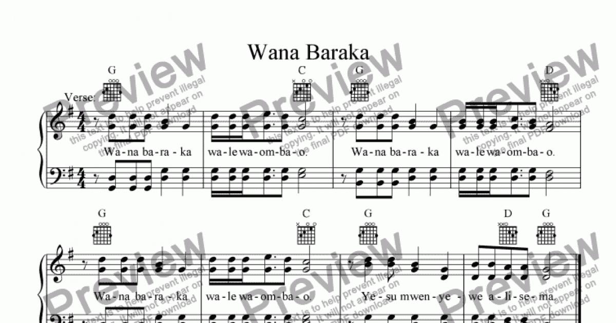 Wana Baraka (Swahili Hymn) - Download Sheet Music PDF file