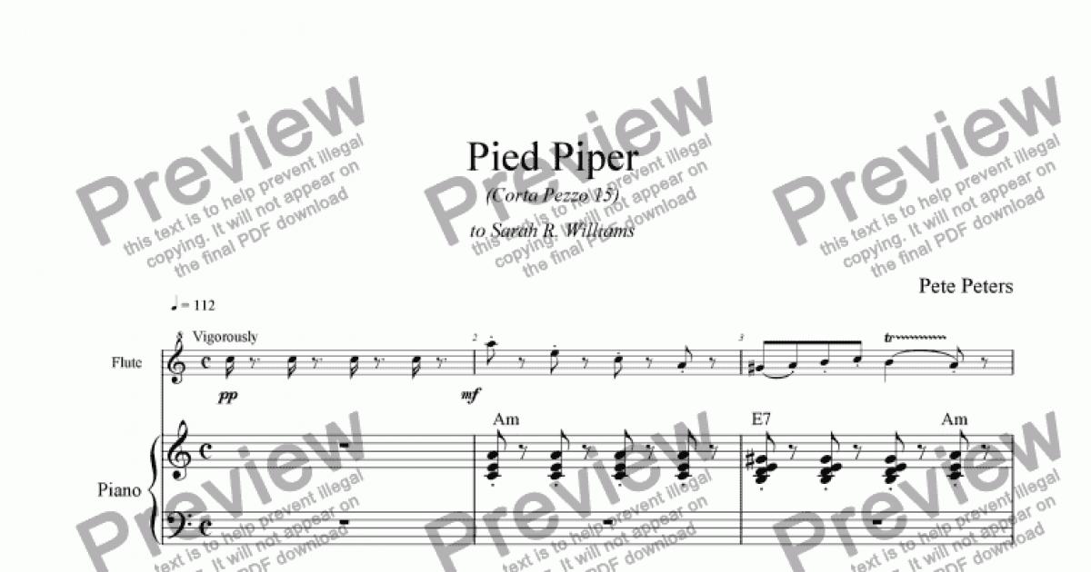 The Pied Piper - Piano Solo - Digital Sheet Music