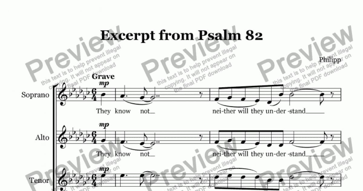 Excerpt from Psalm 82 for SATB - Download Sheet Music PDF file