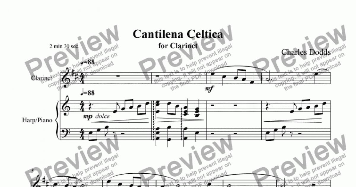 Cantilena Celtica For Clarinet Download Sheet Music Pdf File