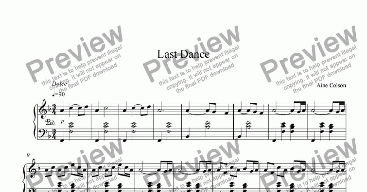 Last Dance Download Sheet Music Pdf File