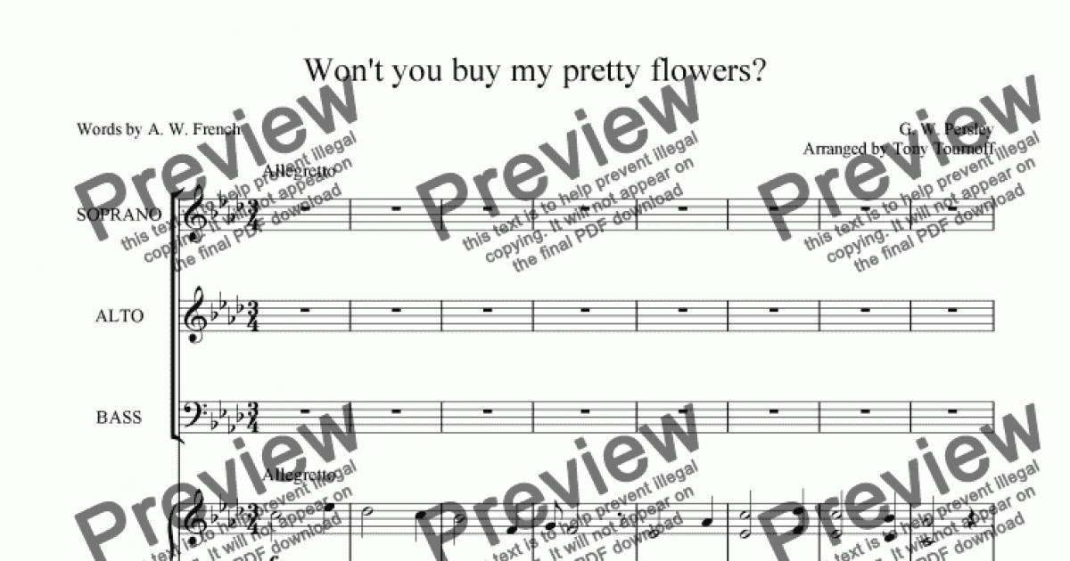 Won't you buy my pretty flowers? (SAB) - Download Sheet ...