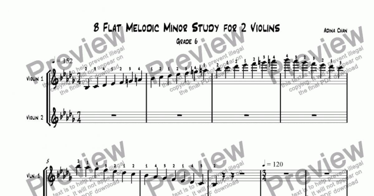 flute b flat melodic minor scale up and down