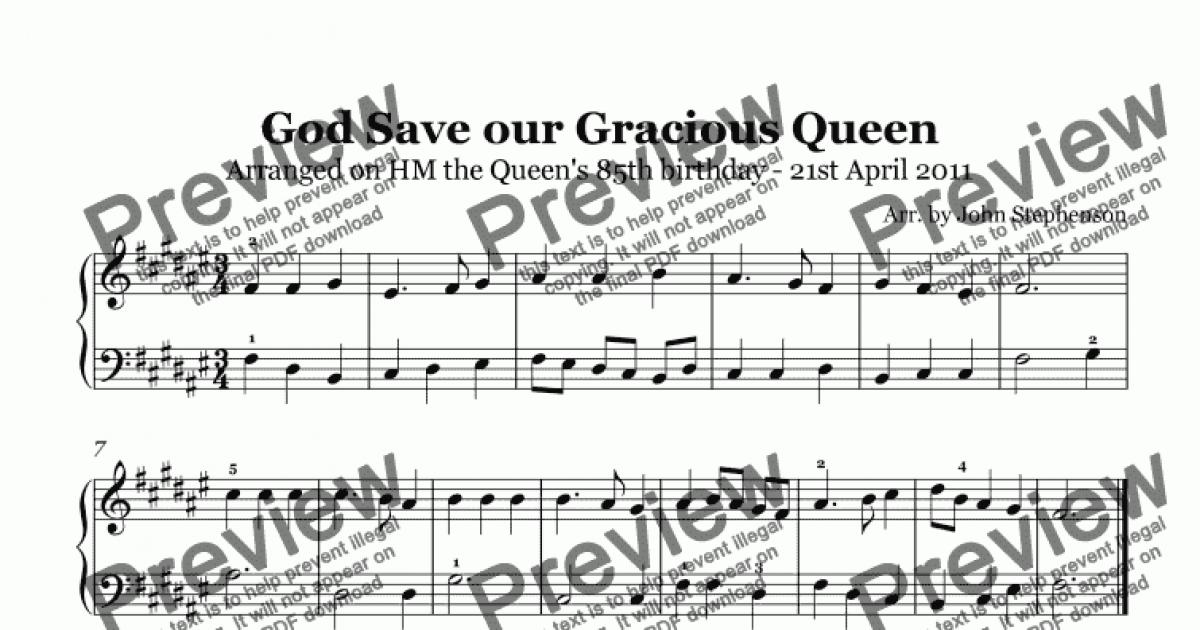 God save the Queen (2011) - Download Sheet Music PDF file