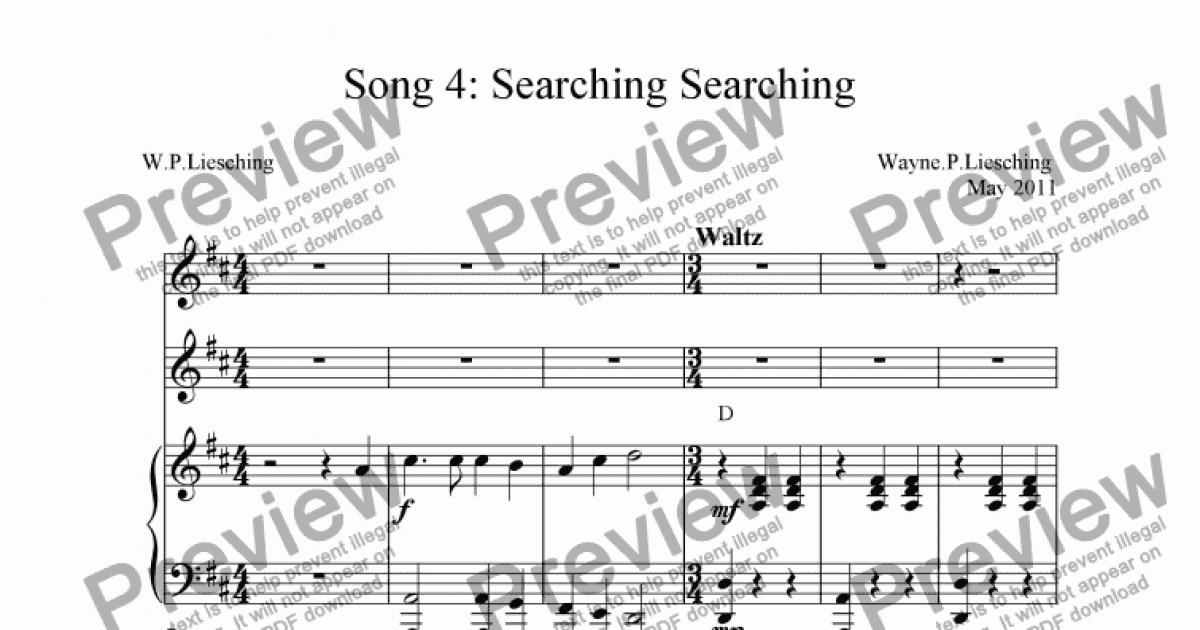 Song 4: Searching Searching - Download Sheet Music PDF file