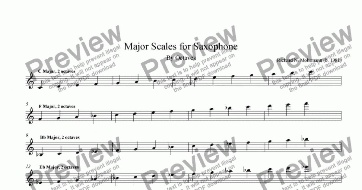 alto saxophone e flat major scale