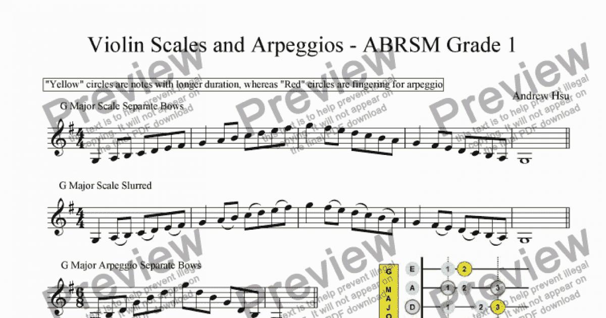 Violin Scales And Arpeggios Grade 1 Download Sheet Music Pdf File 9480