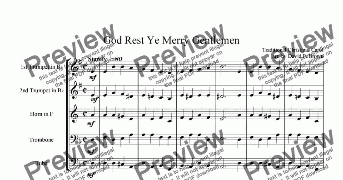 Christmas: God Rest Ye Merry Gentlemen - Download Sheet Music PDF file