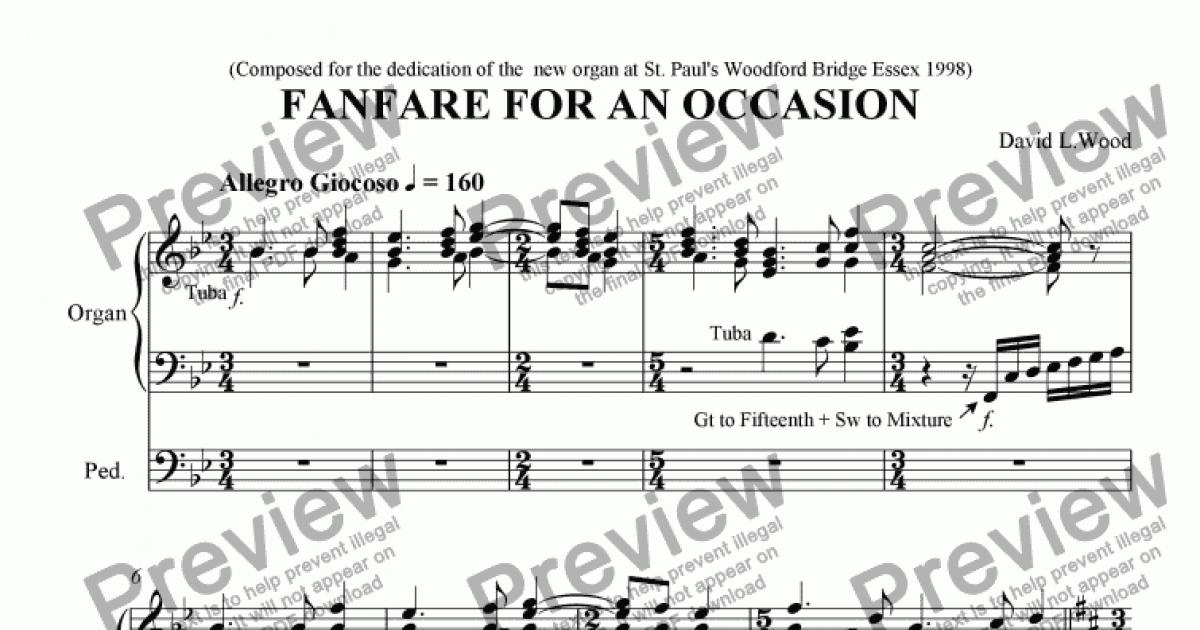 Fanfare For An Occasion - Download Sheet Music PDF file