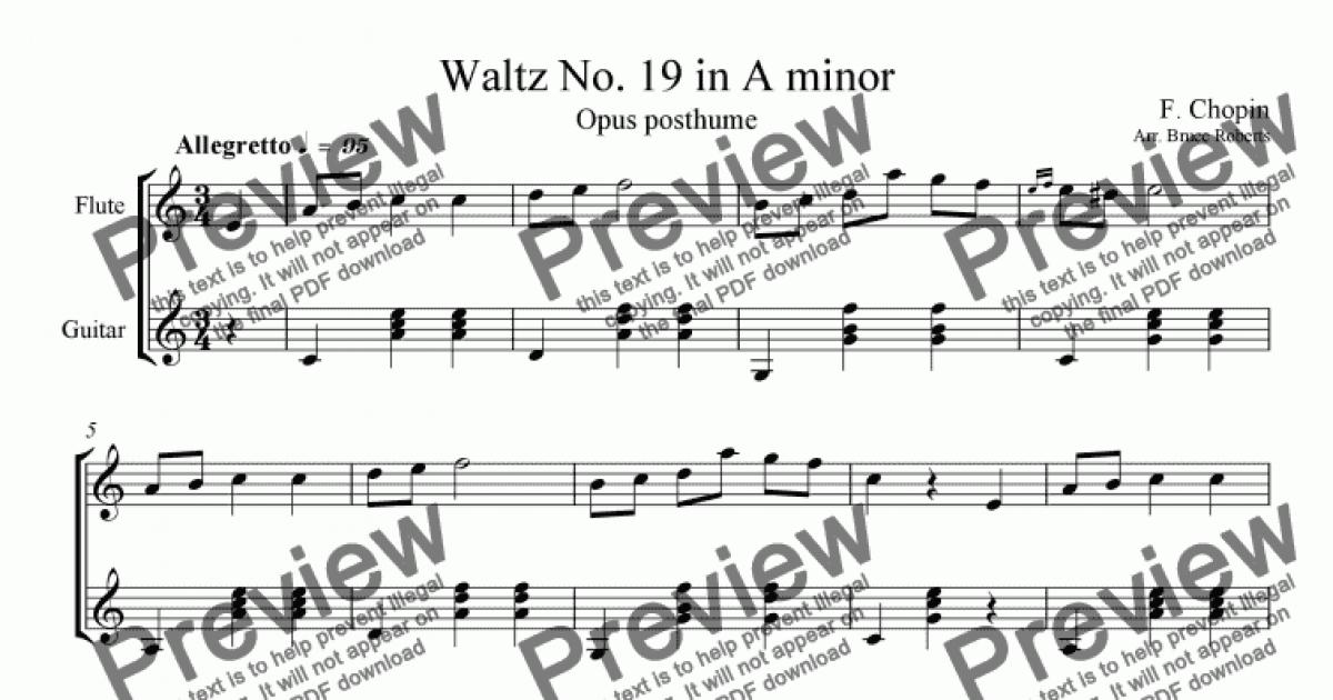 chopin waltz in a minor sheet music download