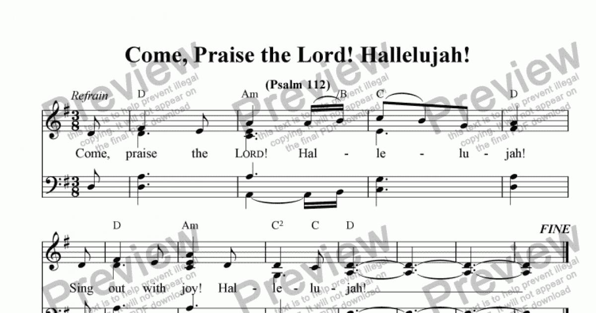 Come, Praise the Lord! Hallelujah! (Psalm 112) - Sheet Music PDF file