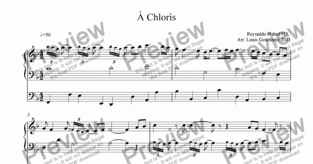 A Chloris For Church Organ Download Sheet Music Pdf File