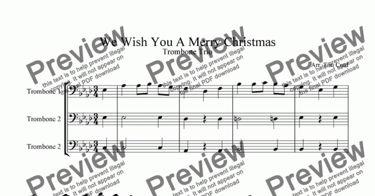 We Wish You A Merry Christmas - Trombone Trio - Sheet Music PDF file