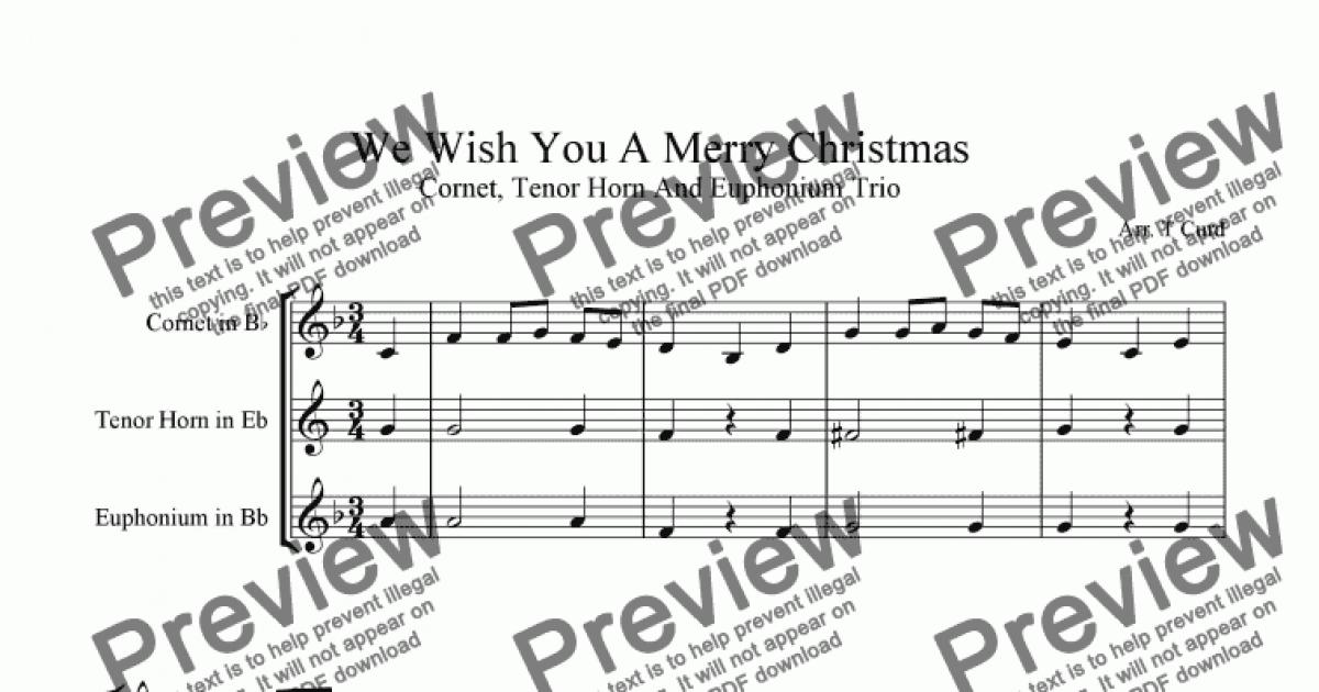 We Wish You A Merry Christmas -Cornet, Tenor Horn, Euphonium (Brass Trio)