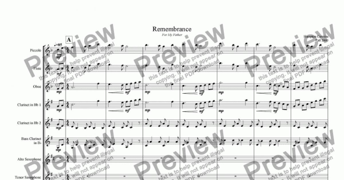 in remembrance of me sheet music